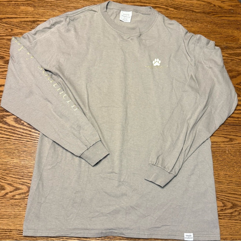 Womens Simply Southern Long Sleeve Shirt in beige